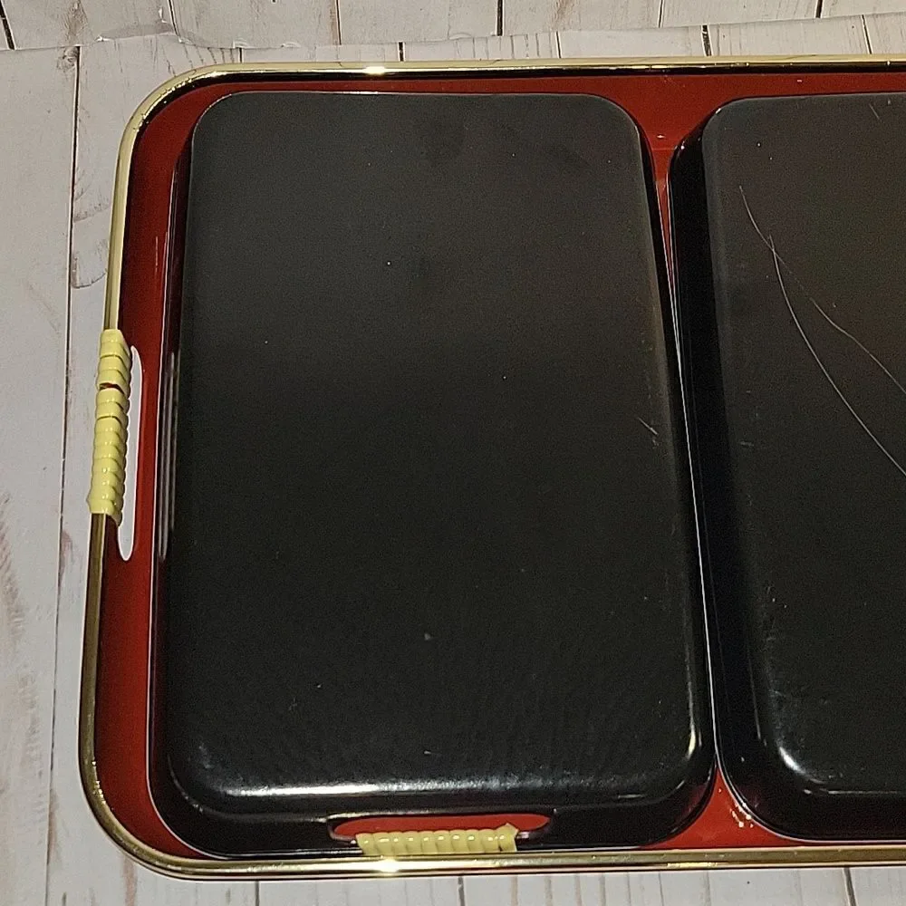 Vintage Toyo Japan Laquerware Nesting Serving Trays  Complete set of 3